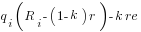 q_i(R_i - (1 - k)r) - k re