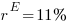r^E = 11%